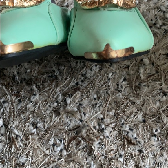 🎉HP🎉Shully’s sea green rhinestone tiger flats - Picture 3 of 8